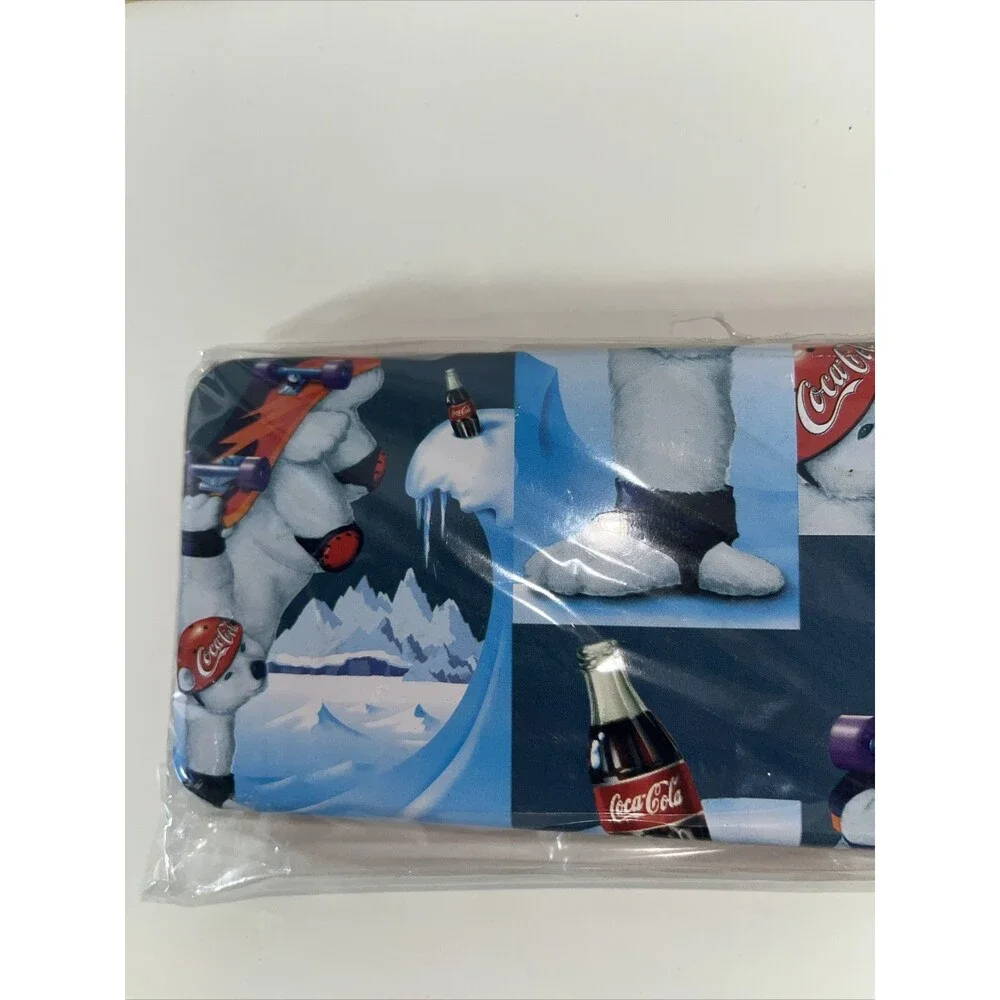Coca Cola Vintage 1997 Set 2 Pencil Case Skating Polar Bear/ Playing Board Game